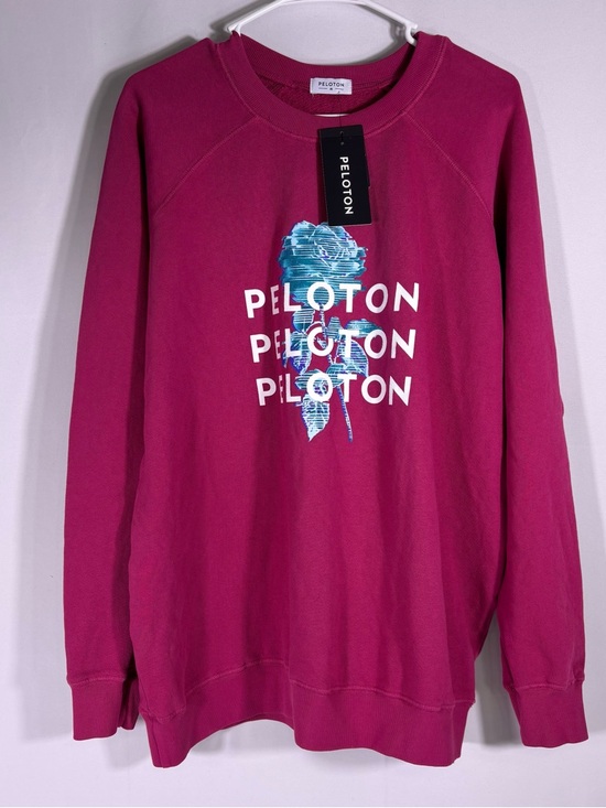 Peloton Tops - NWT Peloton Magenta Pullover Sweatshirt with Teal Leaf Graphic Size Medium